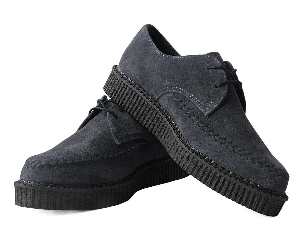 Grey Suede X-Stitch Pointed Creeper - Image 3