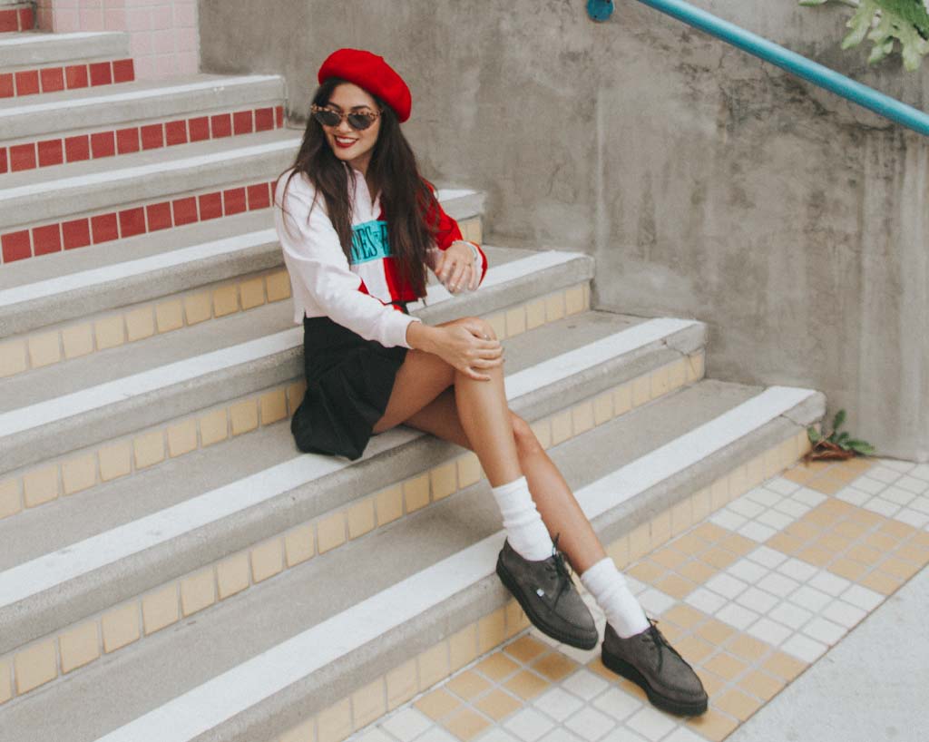 Grey Suede X-Stitch Pointed Creeper - Image 6