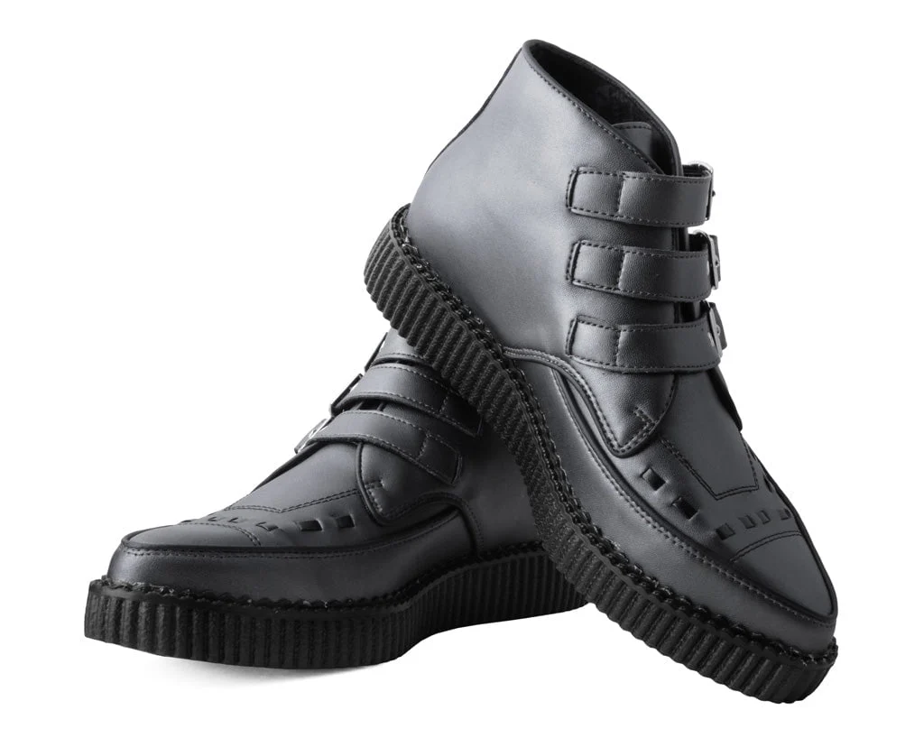Gunmetal & Black Trim Pointed Buckle Boot - Image 3