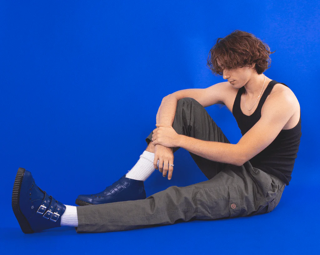 Lazuli Blue TUKskin™ 3-Buckle Pointed Creeper Boot - Image 6