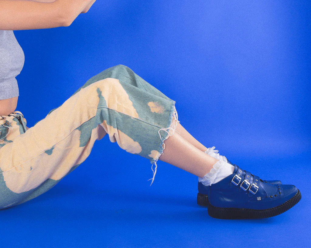 Lazuli Blue TUKskin™ 3-Buckle Pointed Creeper Boot - Image 7