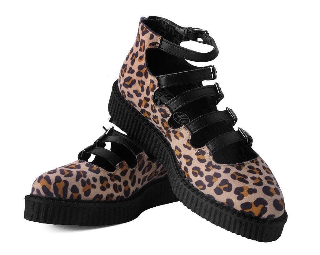 Leopard Faux Suede Multi-Strap Pointed Mary Jane Creeper - Image 3