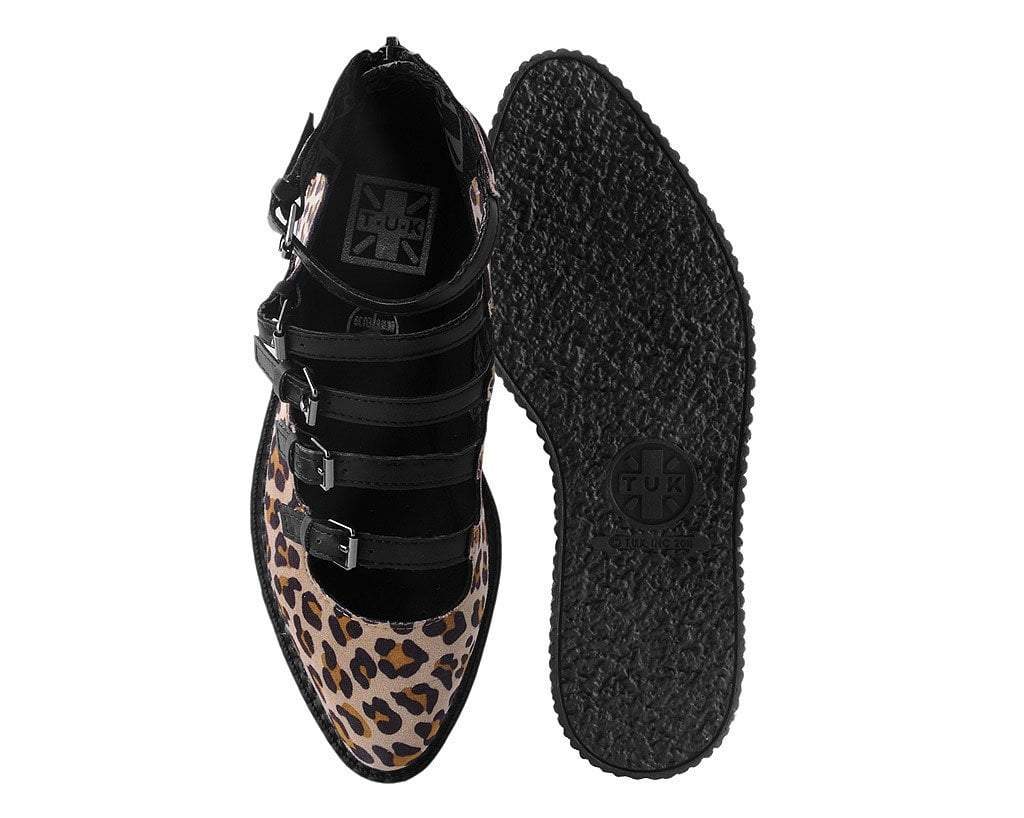 Leopard Faux Suede Multi-Strap Pointed Mary Jane Creeper - Image 4