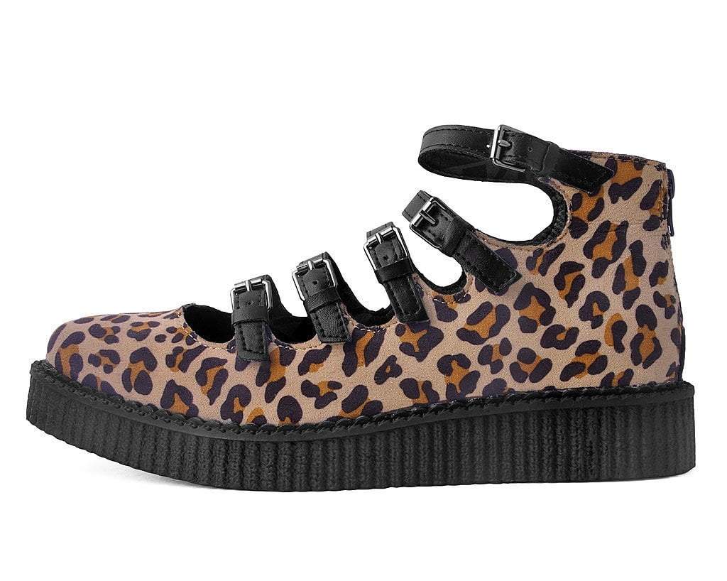 Leopard Faux Suede Multi-Strap Pointed Mary Jane Creeper - Image 5