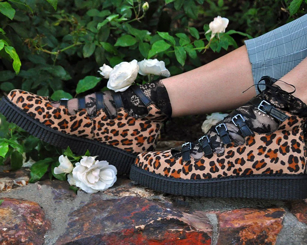 Leopard Faux Suede Multi-Strap Pointed Mary Jane Creeper - Image 7