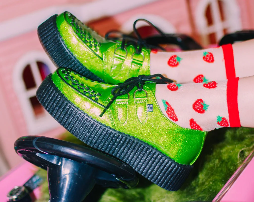 Lime Metallic Sparkle Viva Mondo Creeper - Image 2