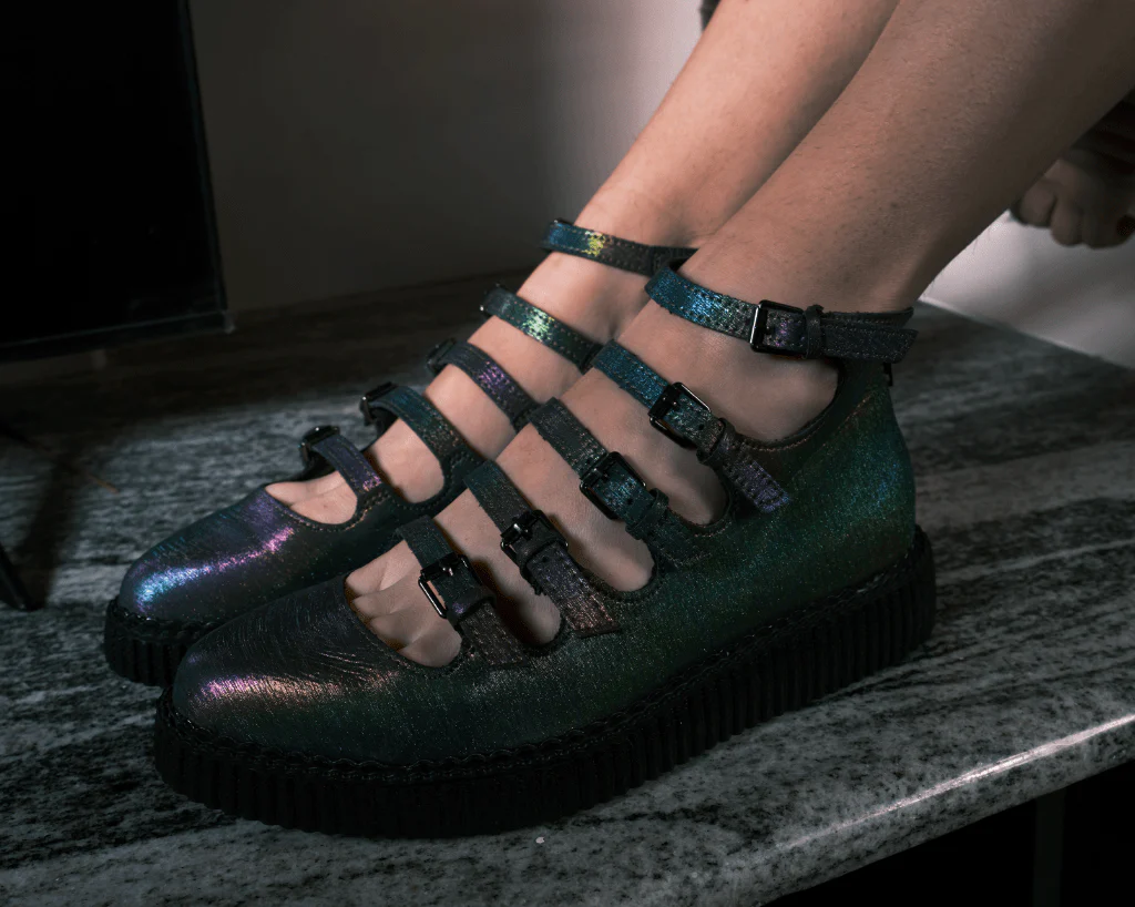 Midnight Abalone Multi-Strap Pointed Mary Jane - Image 2