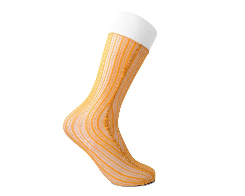 Mustard Lettuce Trim Lace Sock - Image 4