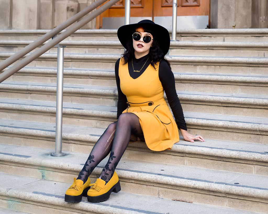 Mustard Faux Suede Fringe Loafer Platform - Image 7