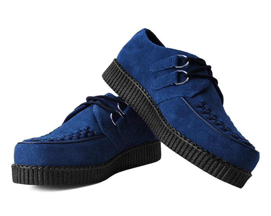 Navy Suede Viva Low D-Ring Interlace Creeper - Image 2