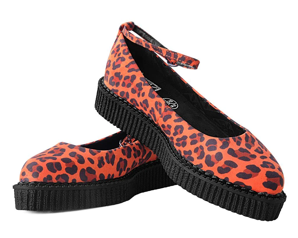 Orange Leopard Pointed Ballet Creeper - Image 3