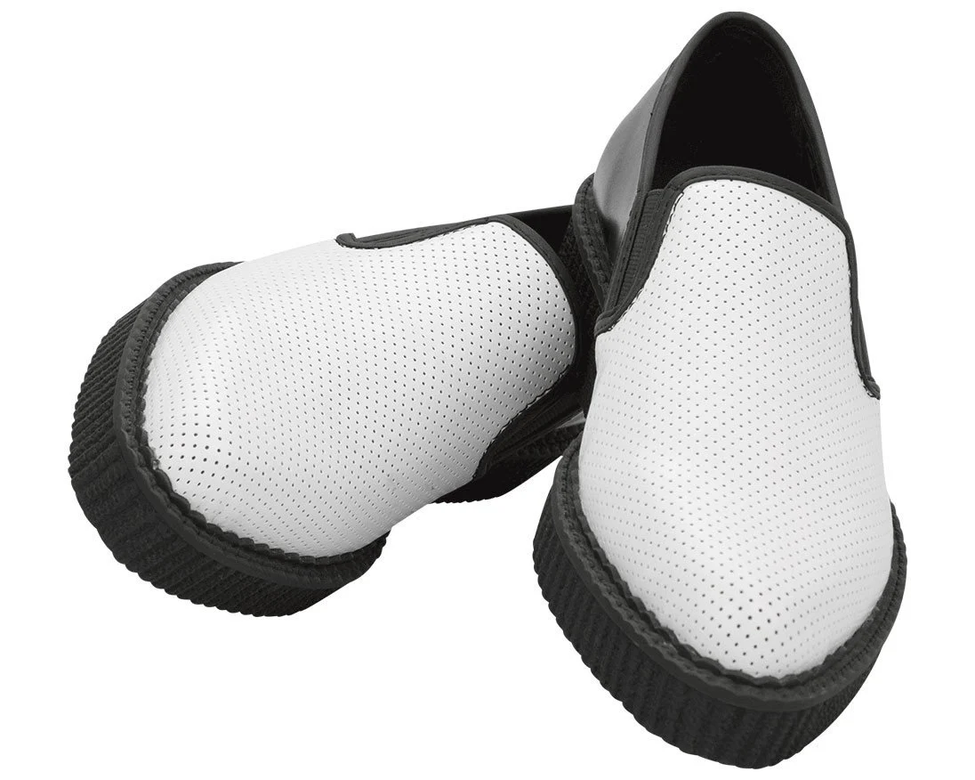 B/W Perf Slip On Creepers - Image 3