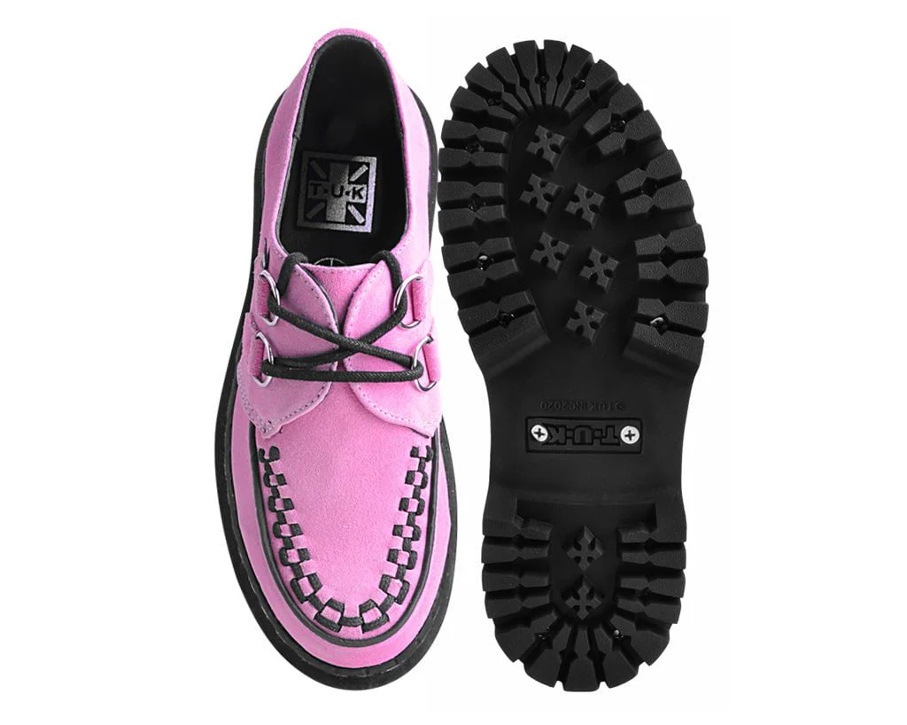 Pink Suede Interlace Double Decker Creeper - Image 4