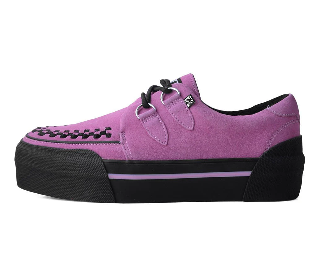 Pink Suede Platform Creeper Sneaker - Image 5