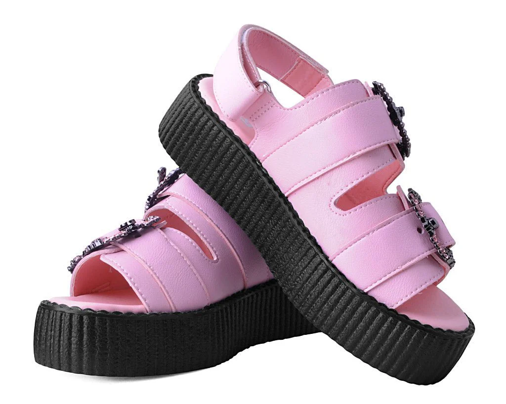 Pink TUKskin™ 2-Buckle Diamond Sandal - Image 3