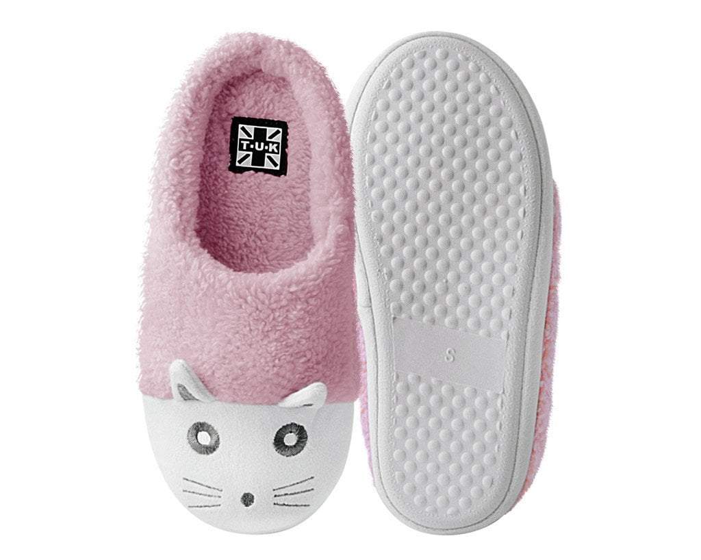 Pink & White Fuzzy Kitty Slipper - Image 3