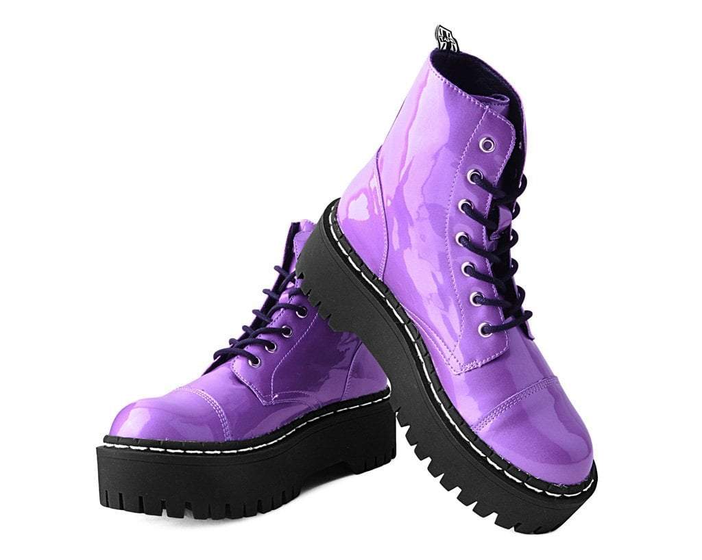 Purple Metallic 7-Eye Double Decker Boot - Image 3