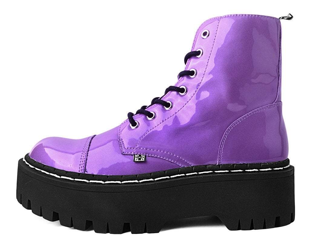 Purple Metallic 7-Eye Double Decker Boot - Image 4