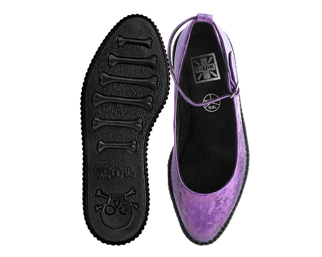 Purple Metallic Blossom Ballet Creeper - Image 3