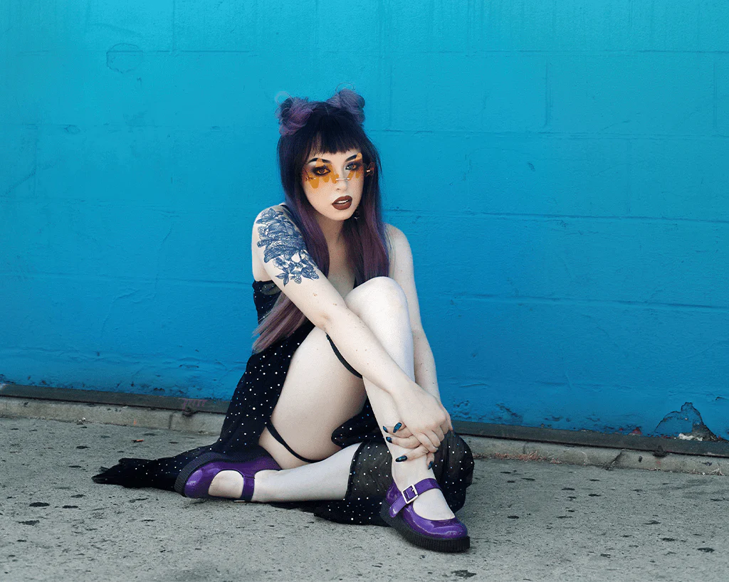 Purple Metallic TUKSkin™ Viva II Mary Jane - Image 6
