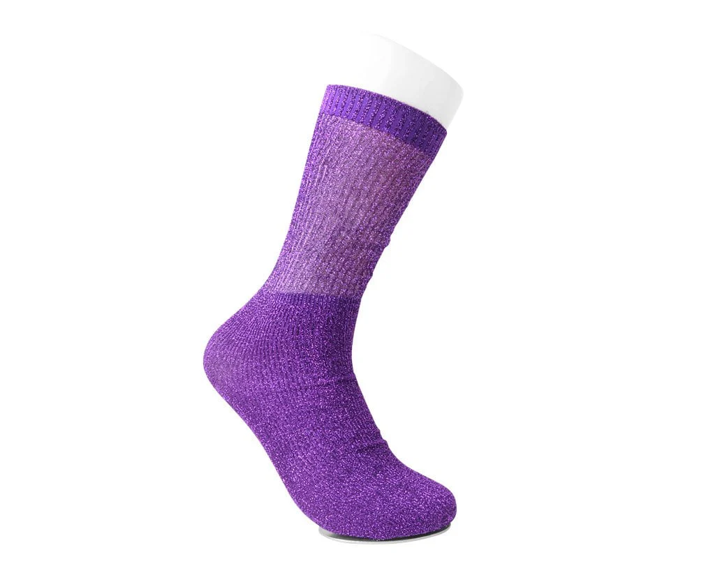 Purple Ribbed Glitter Sock - Image 3