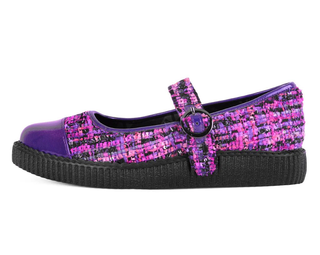 Purple Tweed Pointed Mary Jane - Image 6
