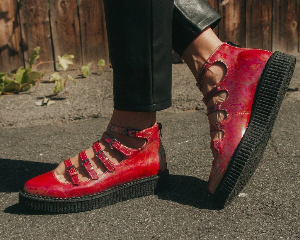 Red Oil Slick Multi-Strap Mary Jane - Image 2