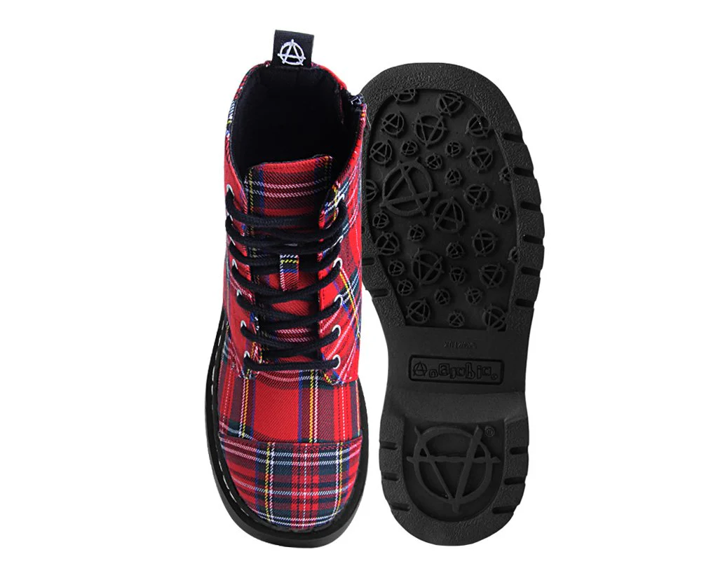 Red Plaid 7-Eye Anarchic Boot - Image 4