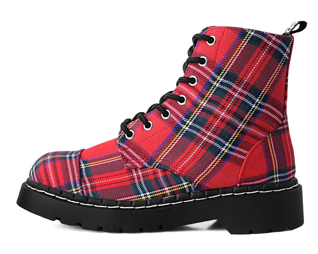 Red Plaid 7-Eye Anarchic Boot - Image 5
