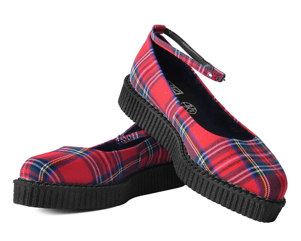Red Plaid Pointed Ballet Creeper - Image 3