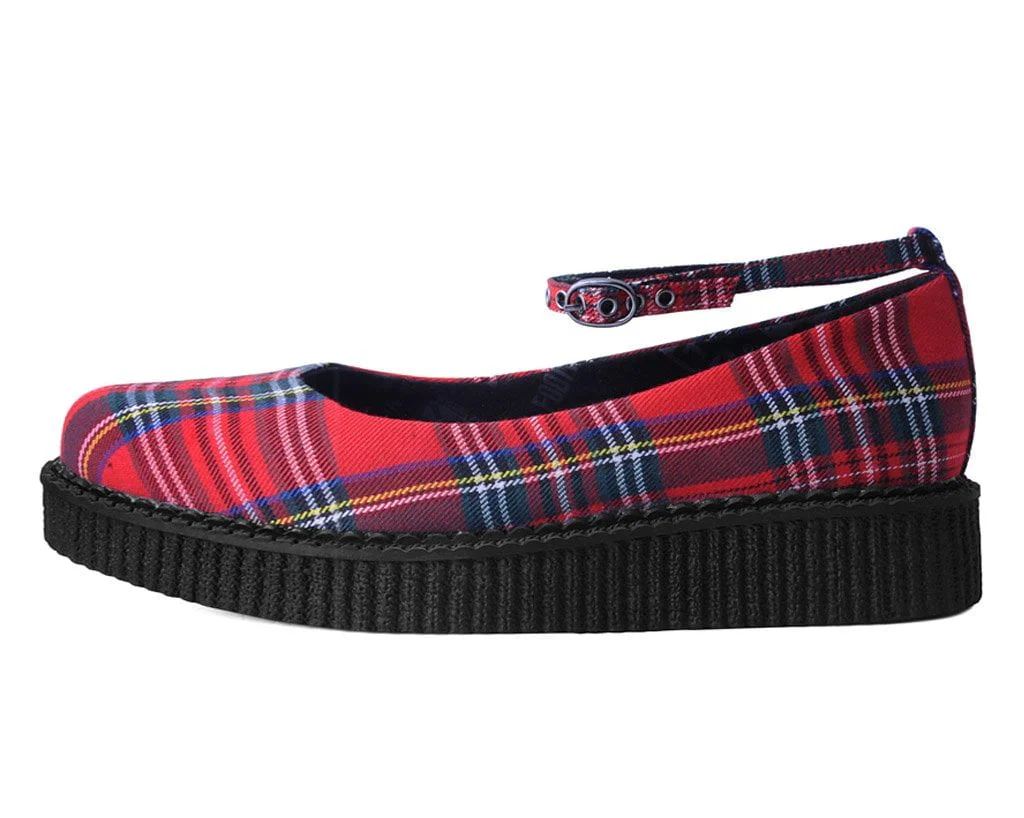Red Plaid Pointed Ballet Creeper - Image 5