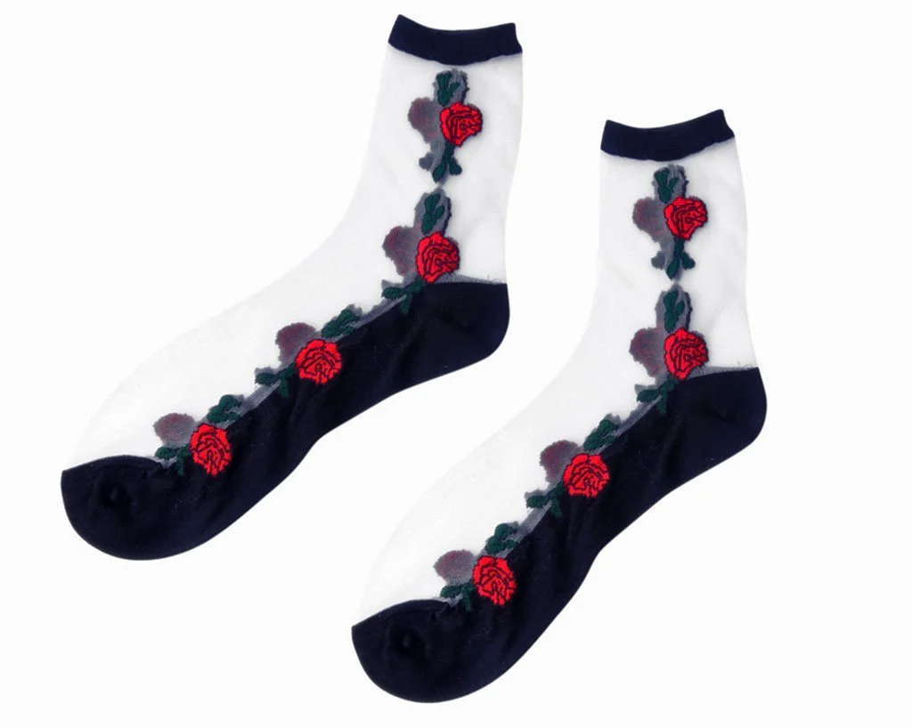 Red Rose Sheer Sock - Image 3