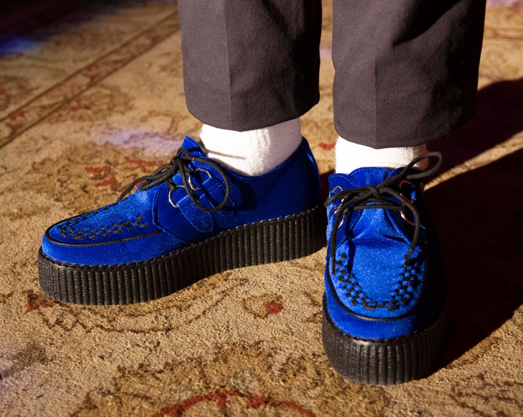 Royal Blue Velvet Viva Mondo Creeper - Image 2
