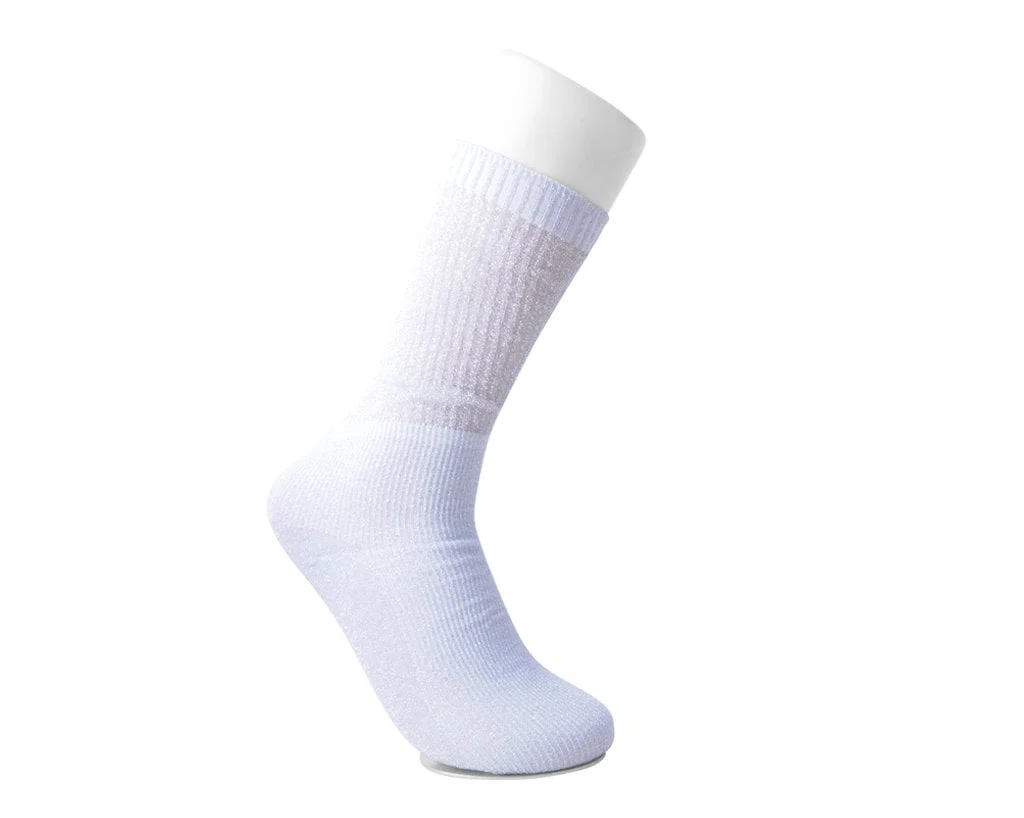 Silver Ribbed Glitter Sock - Image 3
