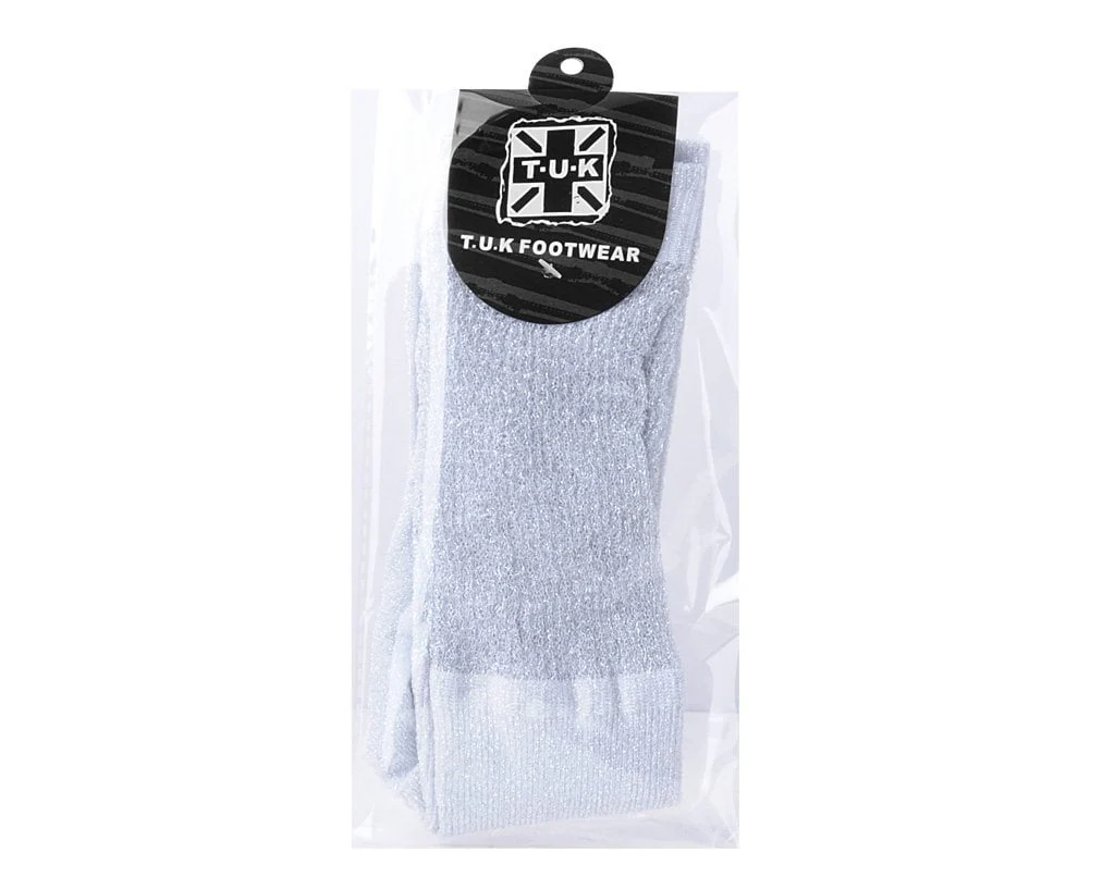 Silver Ribbed Glitter Sock - Image 4
