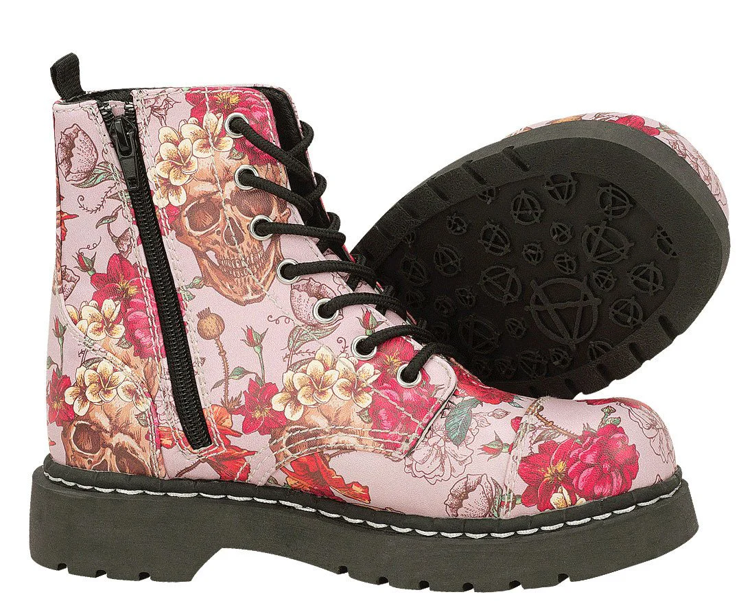 Pink Skull and Roses Boots - *FINAL SALE/NON-RETURNABLE - Image 3