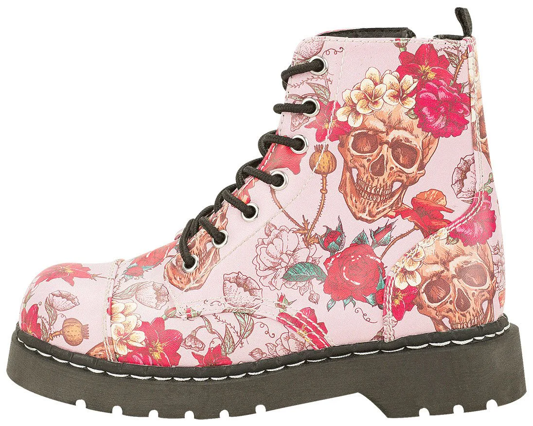 Pink Skull and Roses Boots - *FINAL SALE/NON-RETURNABLE - Image 4