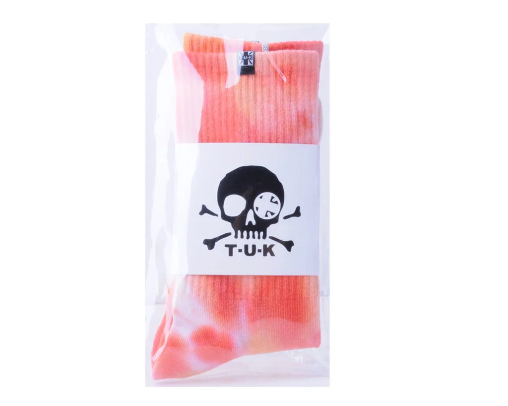 Tie-Dye Orange Crew Sock - Image 3