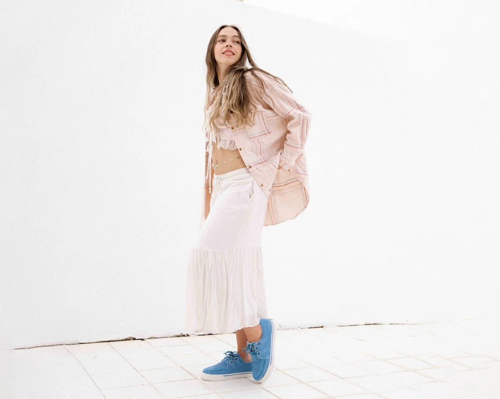 Tranquil Blue Suede D-Ring Interlace Sneaker - Image 6