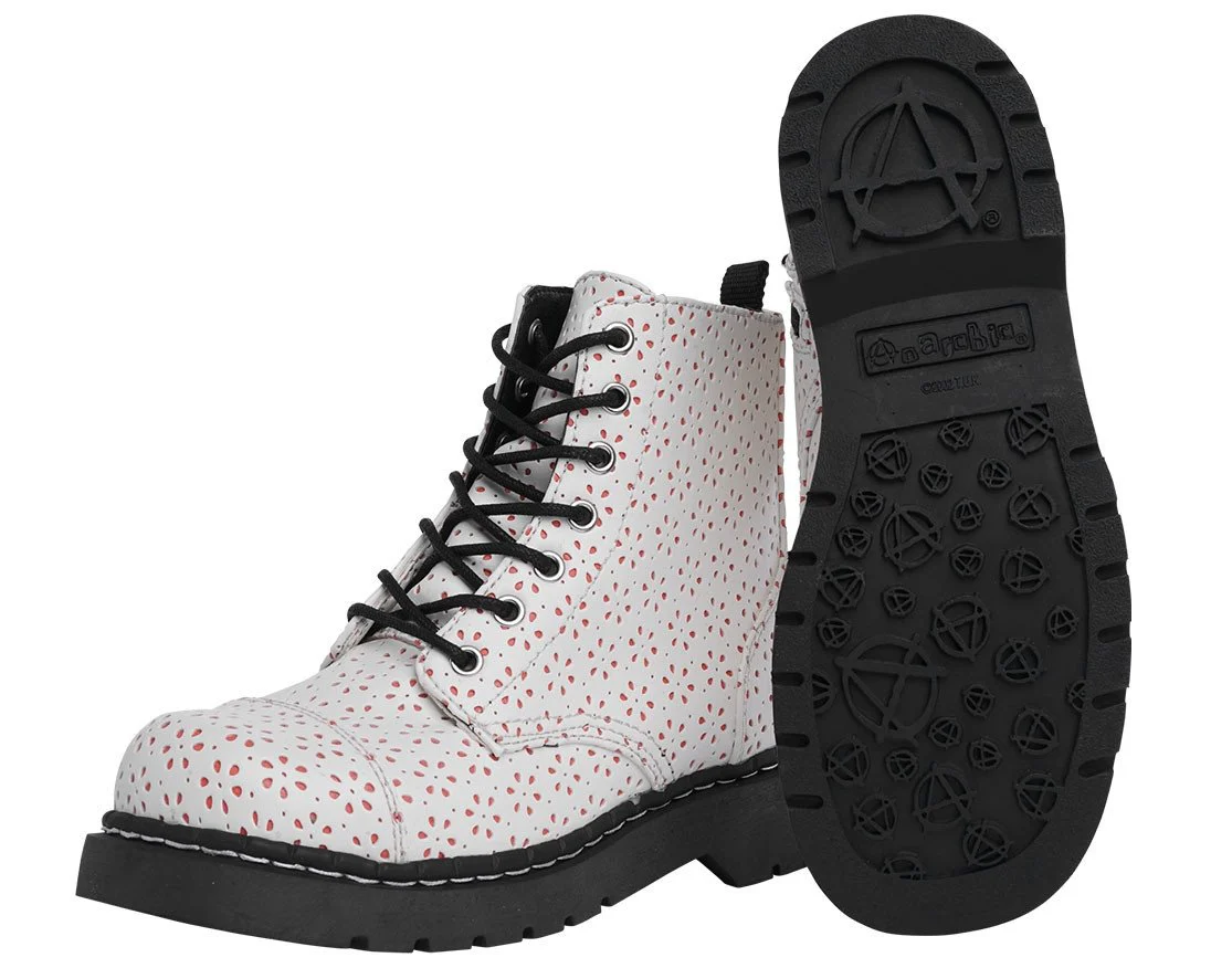 White Flower Perforated Boots - Image 2