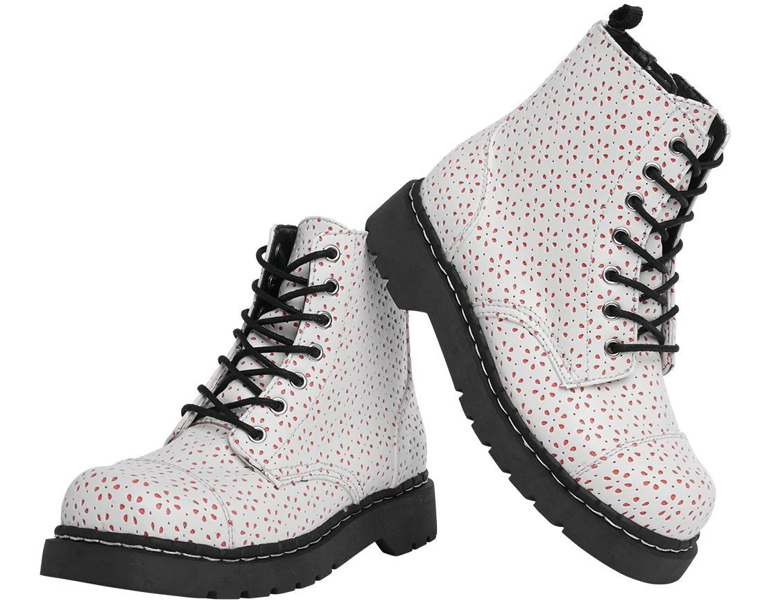 White Flower Perforated Boots - Image 3