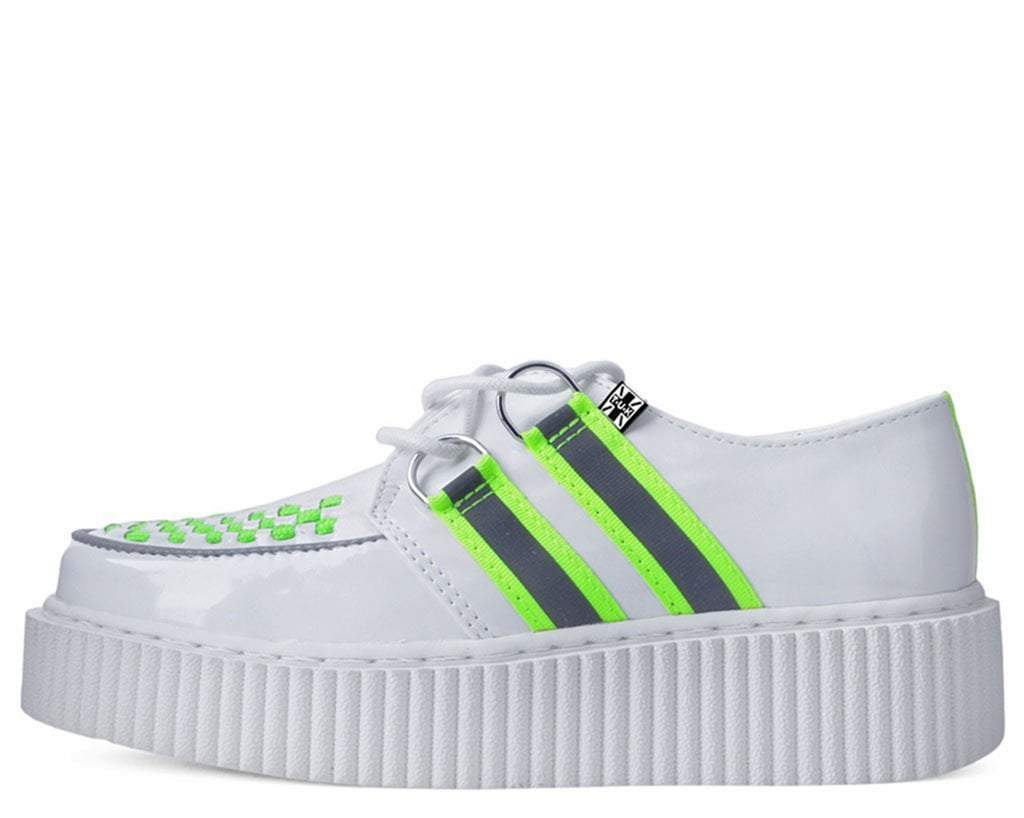White Patent Reflective Stripe Casbah Creeper - Image 4