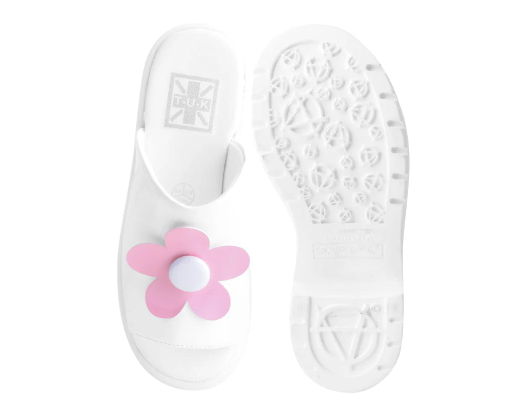 White & Pink Daisy Bubble Mule - Image 4