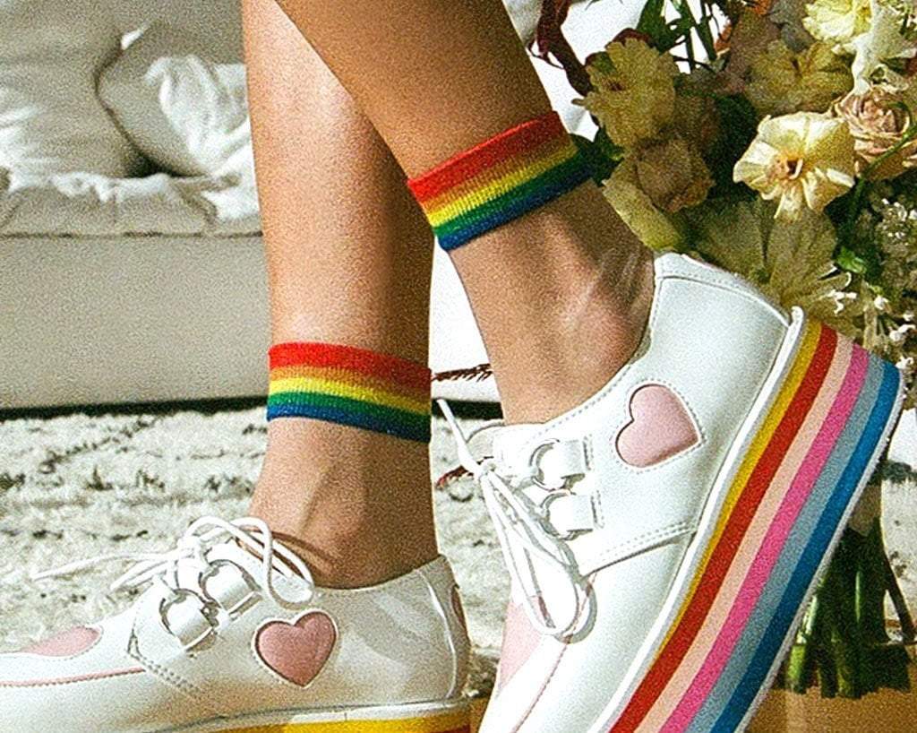 White Sheer Rainbow Sock - Image 2