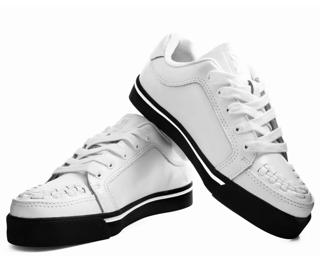 White Trainer & Black Sole Sneaker - Image 2