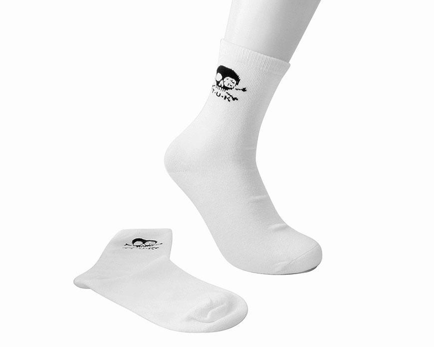White T.U.K. Skull Logo Men’s Sock - Image 4