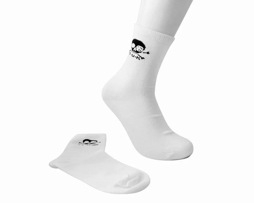 White T.U.K. Skull Logo Women’s Sock - Image 4