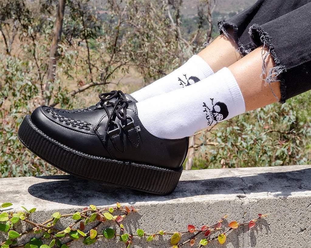 White T.U.K. Skull Logo Women’s Sock - Image 6