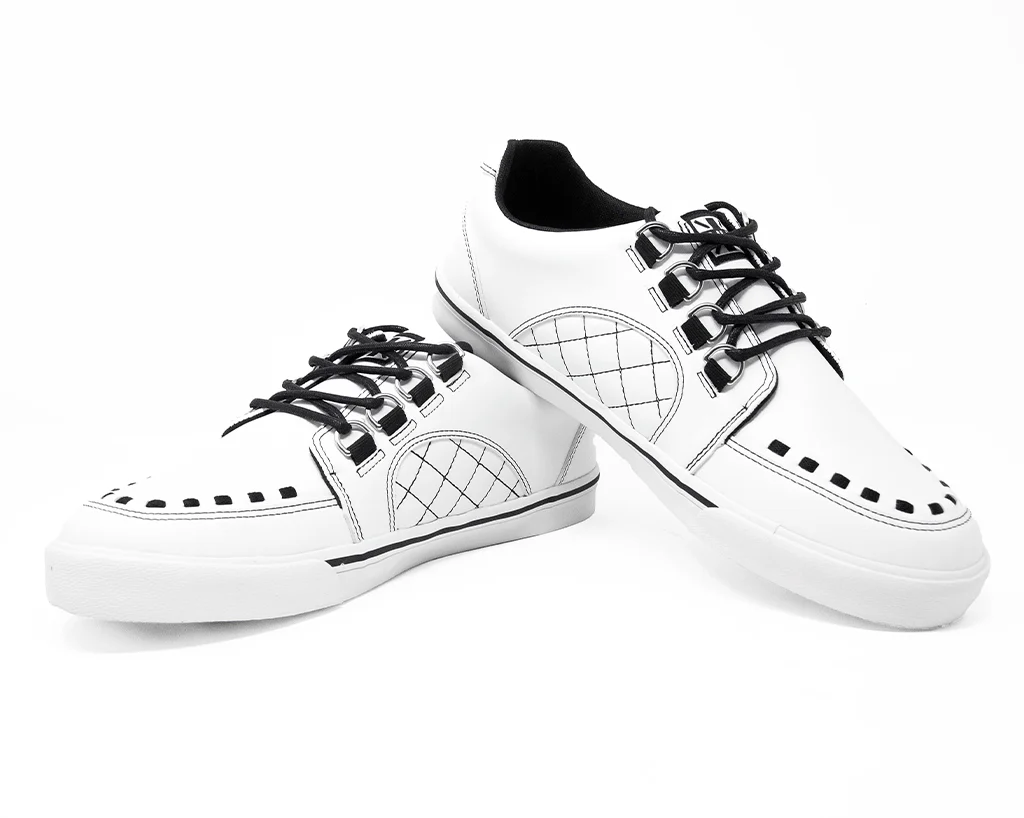 White TUKskin™ Quilted Interlace Sneaker - Image 3